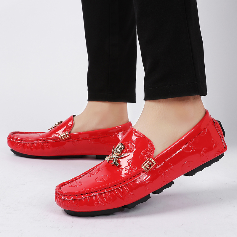 Men Quality Shoes Shine Skull  - Suede Loafers Men ulasan dan harga