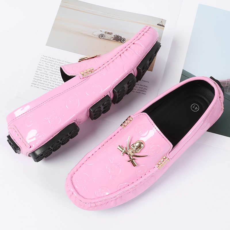 Men Quality Shoes Shine Skull  - Suede Loafers Men ulasan dan harga