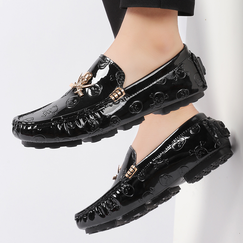 Men Quality Shoes Shine Skull  - Suede Loafers Men ulasan dan harga