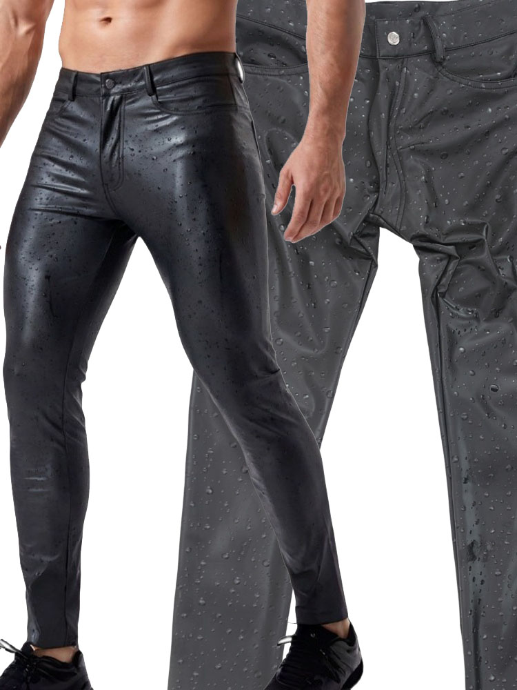 3D Water Drop Print Elastic PU - Men'S Fashion Overalls ulasan dan harga